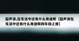 超声波,在生活中还有什么用途呢【超声波在生活中还有什么用途呢四年级上册】