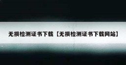 无损检测证书下载【无损检测证书下载网站】