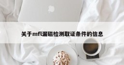 关于mfl漏磁检测取证条件的信息