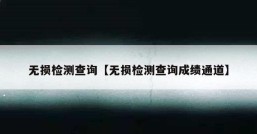 无损检测查询【无损检测查询成绩通道】