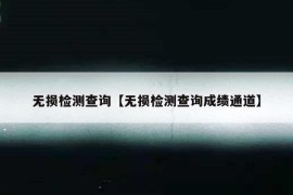 无损检测查询【无损检测查询成绩通道】