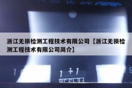 浙江无损检测工程技术有限公司【浙江无损检测工程技术有限公司简介】