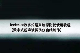 leeb500数字式超声波探伤仪使用教程【数字式超声波探伤仪曲线制作】