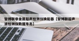 智博联非金属超声检测仪换能器【智博联超声波检测仪数据导出】