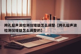 跨孔超声波检测仪增益怎么调整【跨孔超声波检测仪增益怎么调整的】