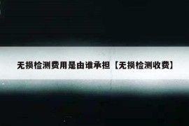 无损检测费用是由谁承担【无损检测收费】