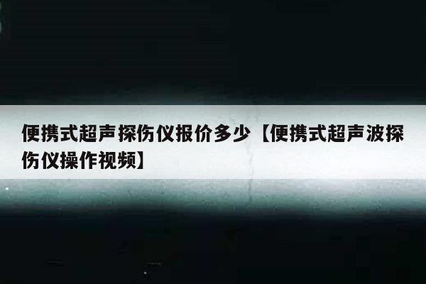 便携式超声探伤仪报价多少【便携式超声波探伤仪操作视频】