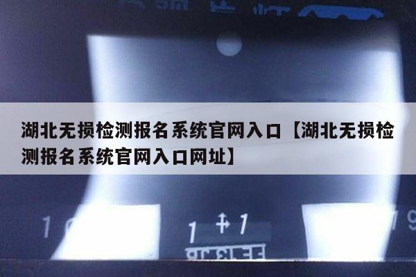 湖北无损检测报名系统官网入口【湖北无损检测报名系统官网入口网址】