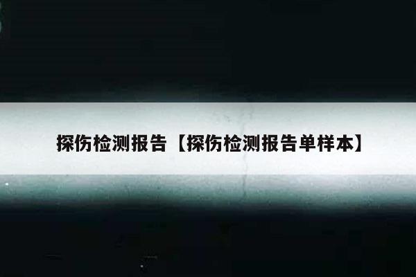 探伤检测报告【探伤检测报告单样本】