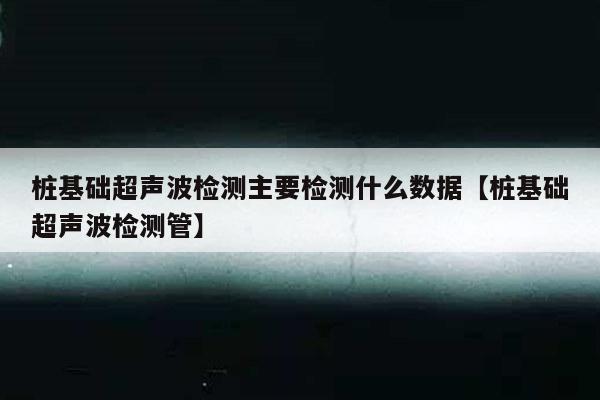 桩基础超声波检测主要检测什么数据【桩基础超声波检测管】